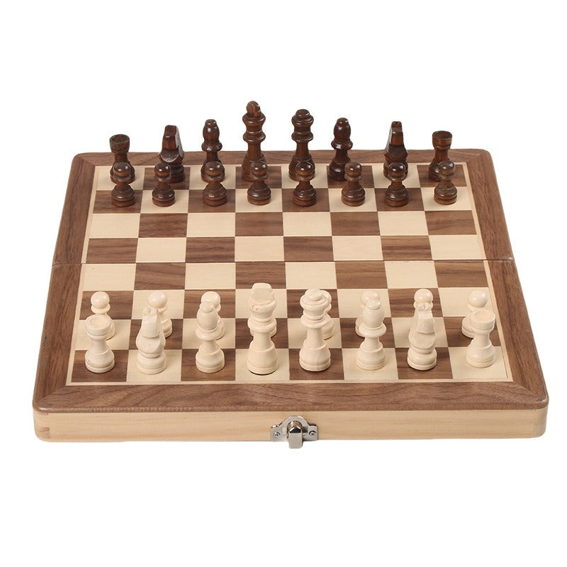 Magnetic Folding Wooden Chess Set – Double Queen