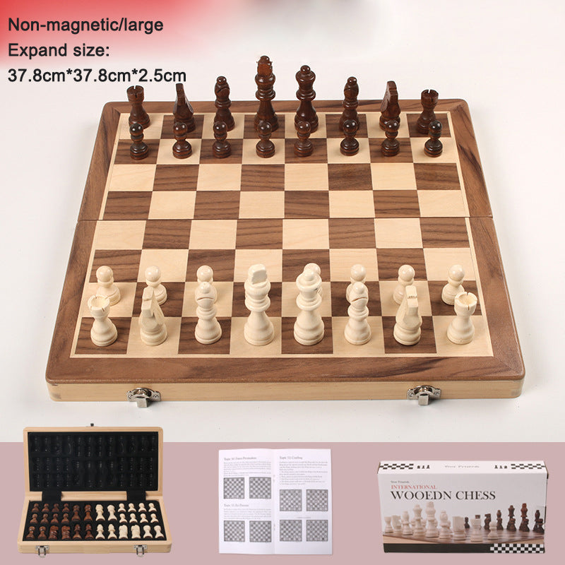 Magnetic Folding Wooden Chess Set – Double Queen