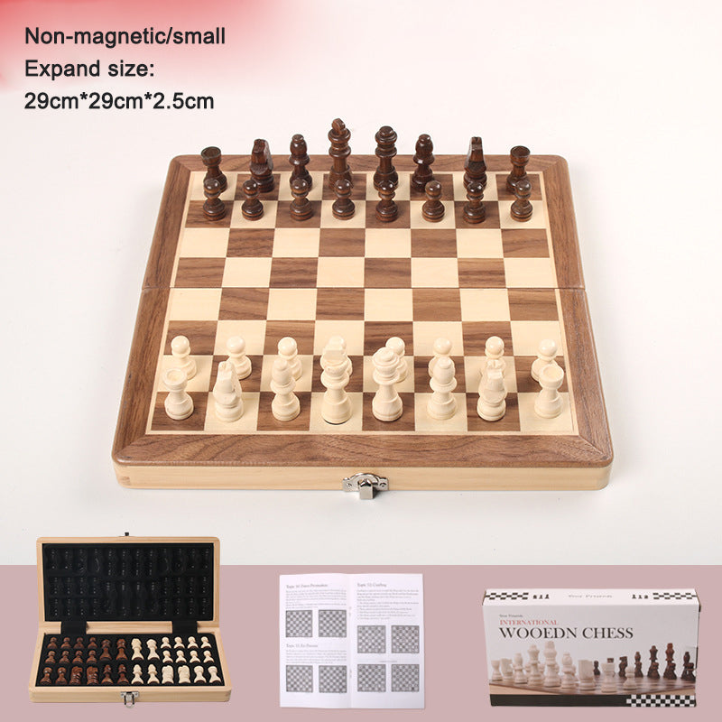 Magnetic Folding Wooden Chess Set – Double Queen