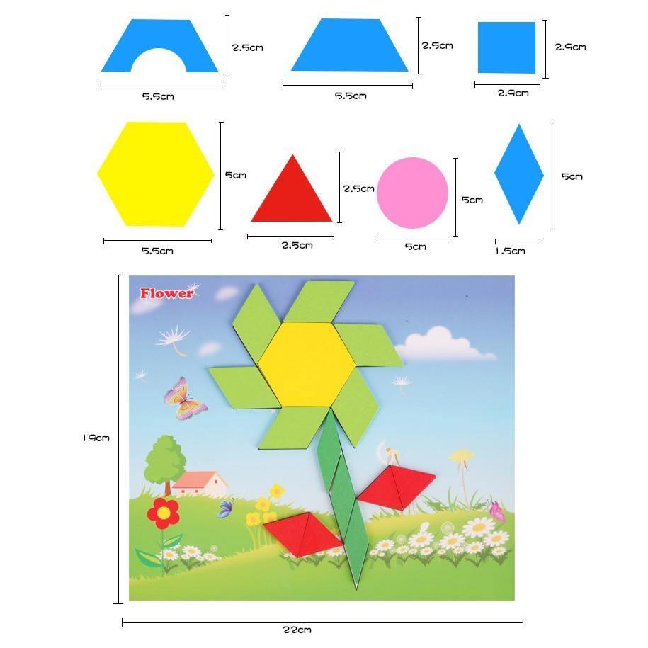 250-Piece Wooden Geometric 3D Puzzle Game – Multicolor