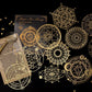 Yoofun 10pcs Vintage Gliding Stickers | Gold Flower Butterfly Lace Scrapbook Paper