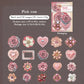 20pcs Hard Card Flower Stickers for Scrapbooking | Floral Craft Decor Set