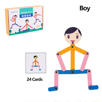 Sport Wooden Man DIY Puzzle Toy