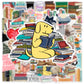 10/30/50pcs Cartoon Animal Reading Stickers – PVC Decorative Stickers for Scrapbooking, Stationery, and School Supplies for Kids