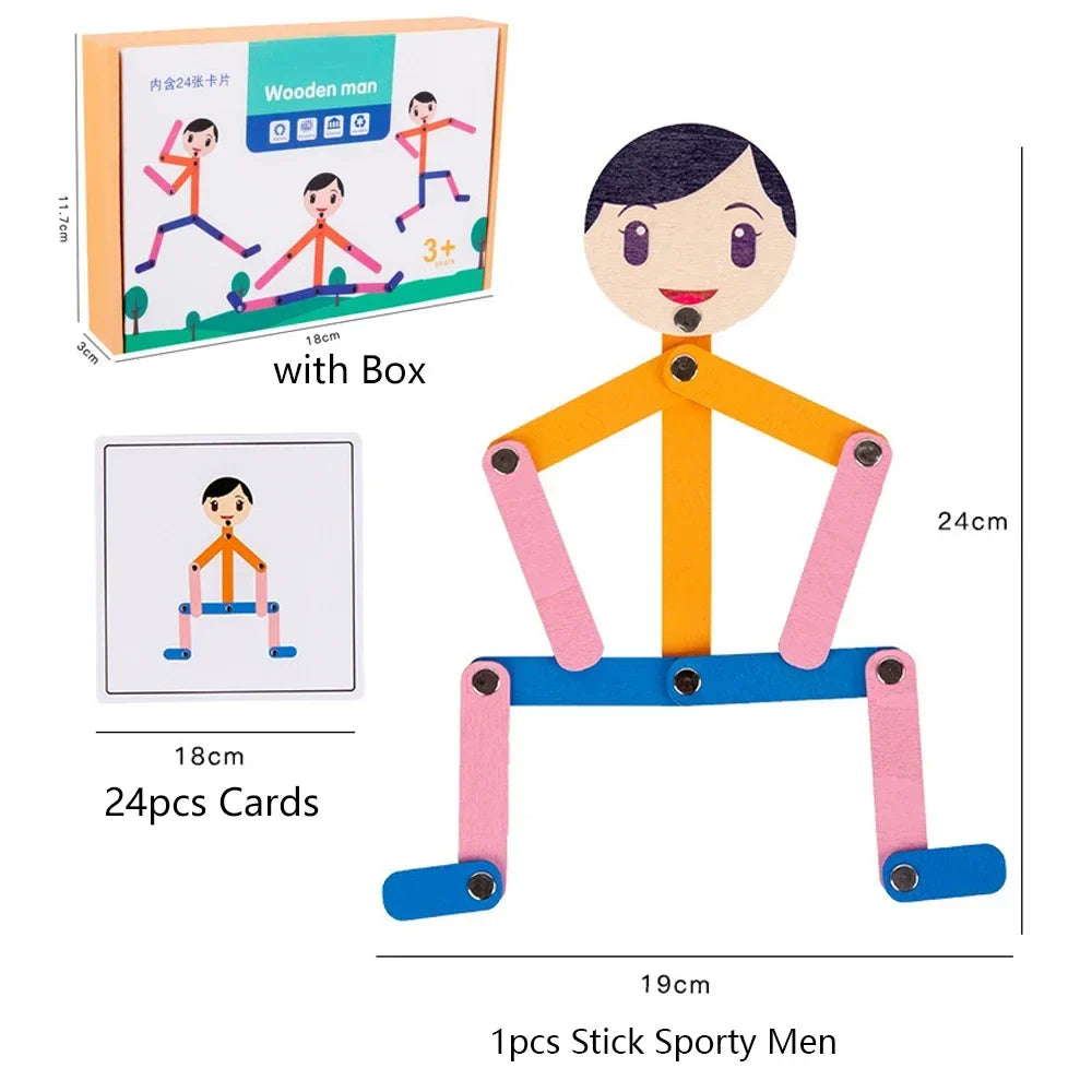 Sport Wooden Man DIY Puzzle Toy