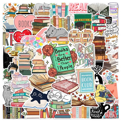 10/30/50pcs Cartoon Animal Reading Stickers – PVC Decorative Stickers for Scrapbooking, Stationery, and School Supplies for Kids