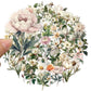 50PCS Transparent Vintage Floral Stickers | Nature Plant Flower Scrapbook Decals