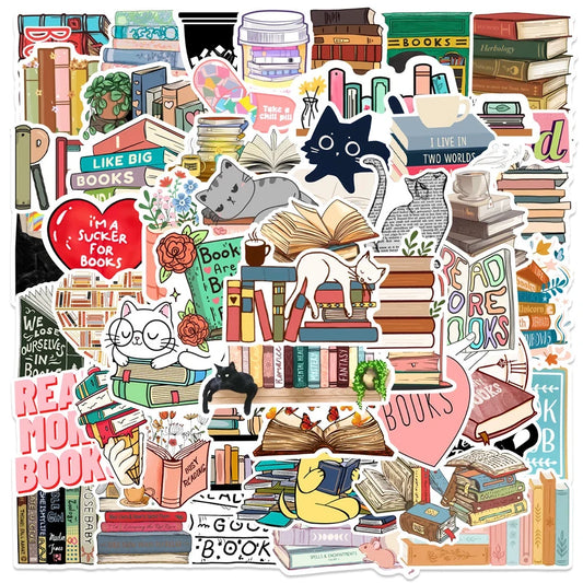 10/30/50pcs Cartoon Animal Reading Stickers – PVC Decorative Stickers for Scrapbooking, Stationery, and School Supplies for Kids