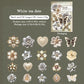 20pcs Hard Card Flower Stickers for Scrapbooking | Floral Craft Decor Set